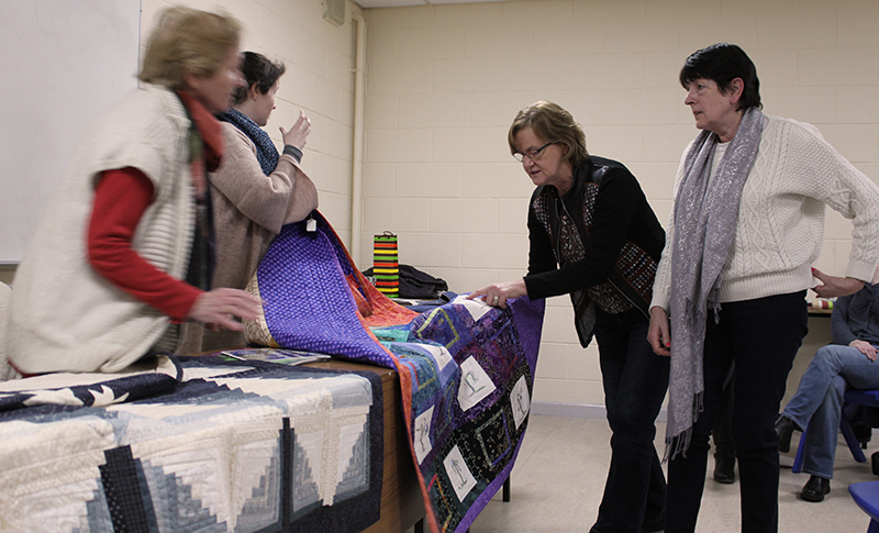 Apple Tree Crafts owners Marie and Trina O'Mahoney talk to Guild Members