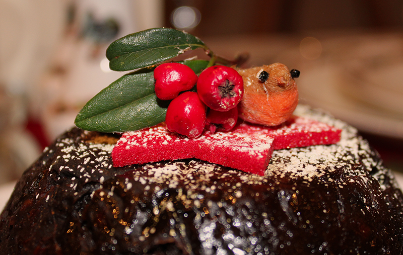 close up shot of Christmas Pudding