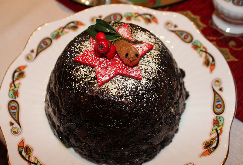 close up shot of Christmas Pudding