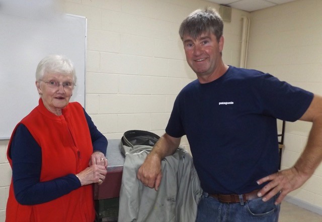 Wicklow beekeeper Dermot Fanning with ICA WIcklow Town Guild President Betty Teahan