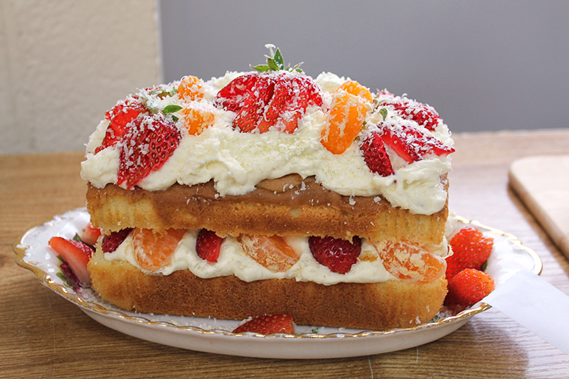 Winning fruit and cream decorated cake at ICA Wicklow Town