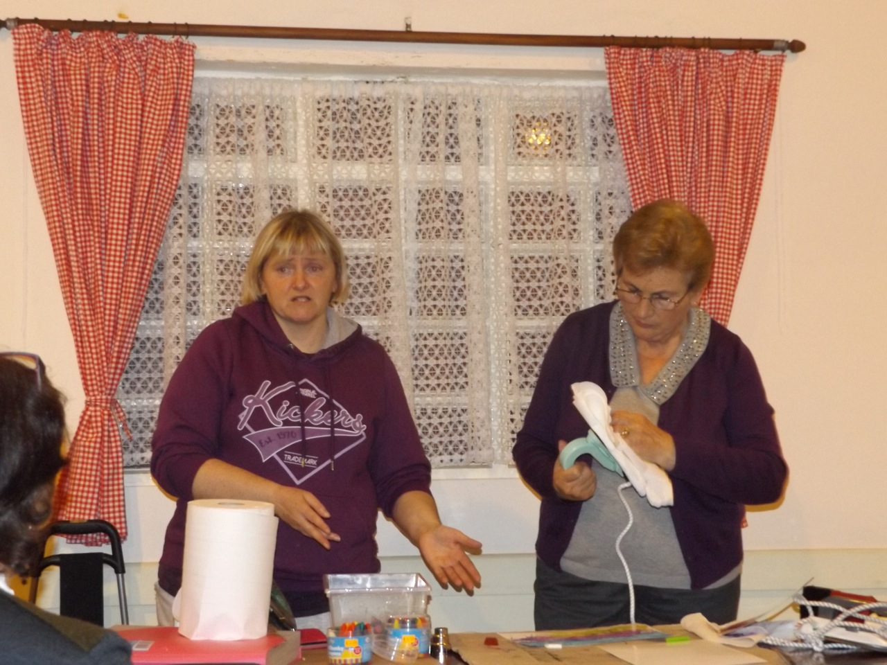 Hilary Fitzgerald demonstrating encaustic Art